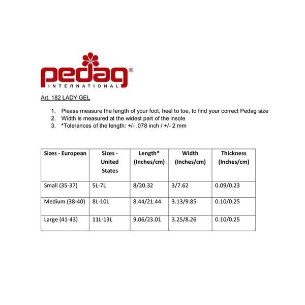 Еластична гелева напівустілка Pedag LADY GEL, розмір L 100114 фото