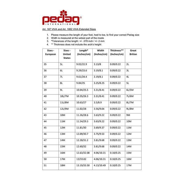 Ортопедична каркасна устілка для закритого взуття Pedag VIVA, розмір 35 100066 фото