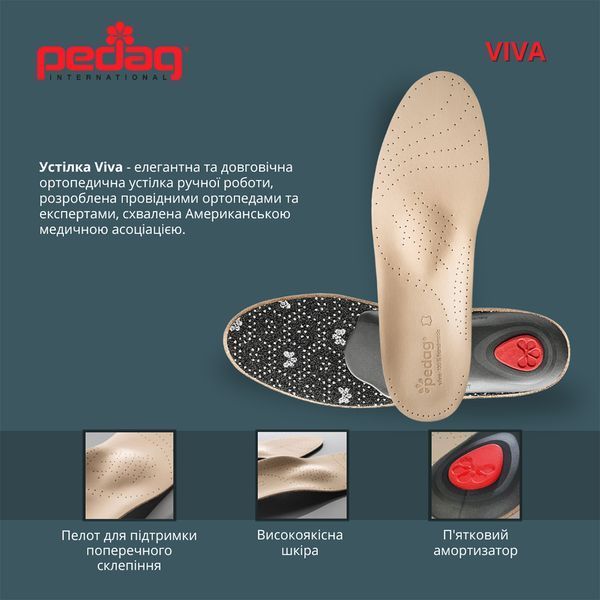 Ортопедична каркасна устілка для закритого взуття Pedag VIVA, розмір 35 100066 фото