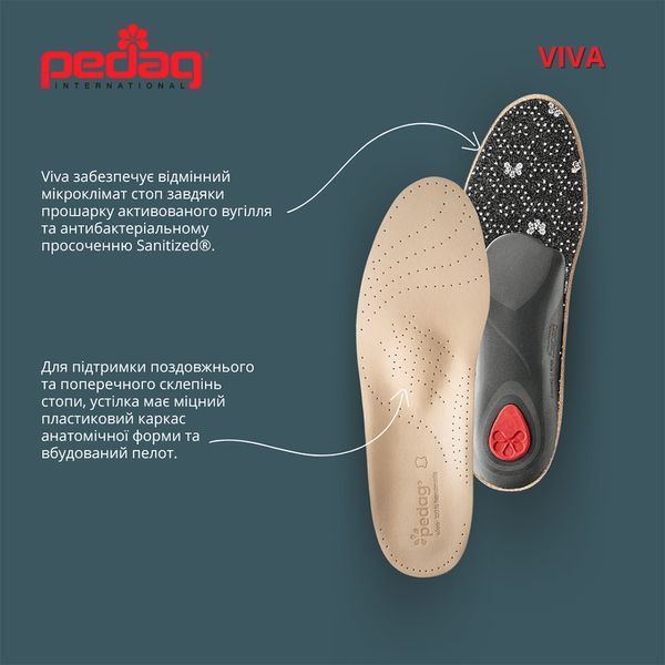 Ортопедична каркасна устілка для закритого взуття Pedag VIVA, розмір 35 100066 фото