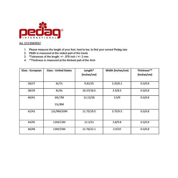 Ортопедична спортивна устілка Pedag Energy Mid, розмір 36/37 100230 фото
